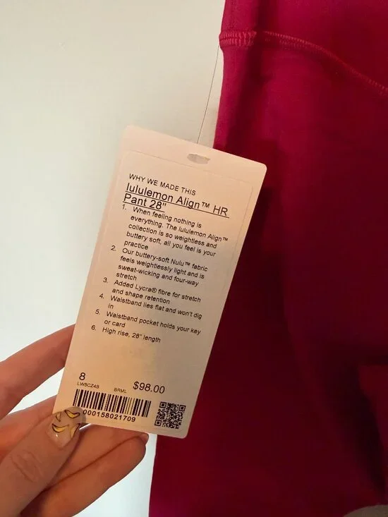 Lululemon Align HR Pant 28” Pink Size 8 NWT - Picture 3 of 3